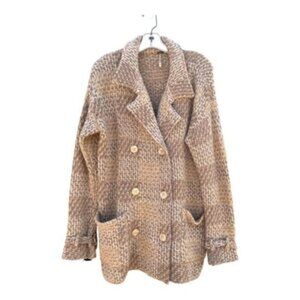 Free People Oversized Double Breasted Chunky Wool Cardigan/Coat Size Small